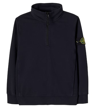 Compass cotton jersey half-zip sweatshirt | Stone Island Junior