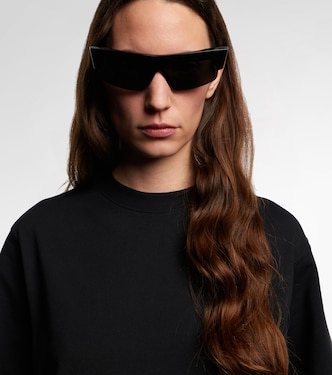 Sliced Cruise rectangular sunglasses in black - Phoebe Philo