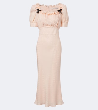 Robe midi en soie à volants | Alessandra Rich