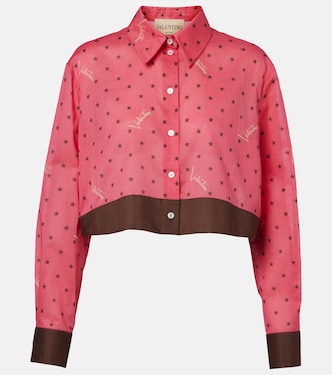 Cropped printed cotton shirt | Valentino