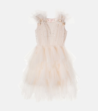 Etching cotton-trimmed embellished tulle dress | Tutu Du Monde