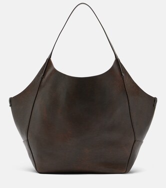 Shopper Medium in pelle effetto lucertola | Brunello Cucinelli
