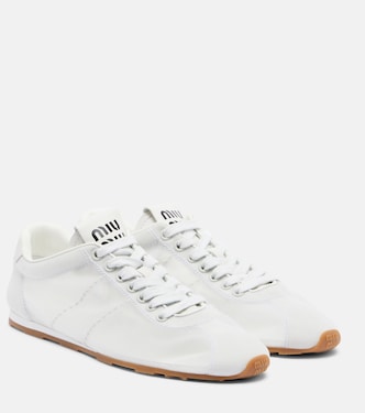Sneakers Plume mit Lederbesatz | Miu Miu