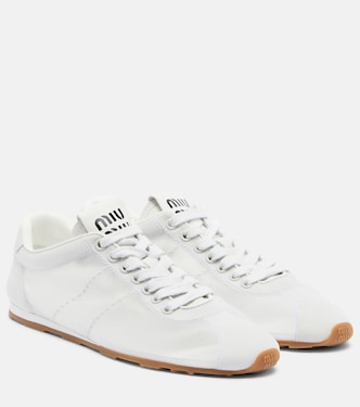 Sneakers Plume mit Lederbesatz | Miu Miu