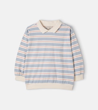 Spotty striped cotton-blend polo sweatshirt | Konges Sløjd
