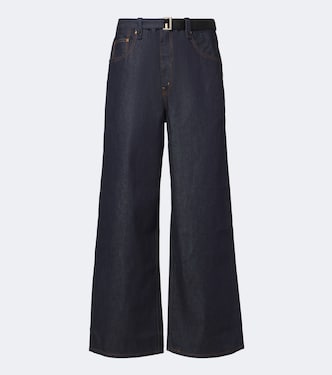 Belted wide-leg jeans | Sacai