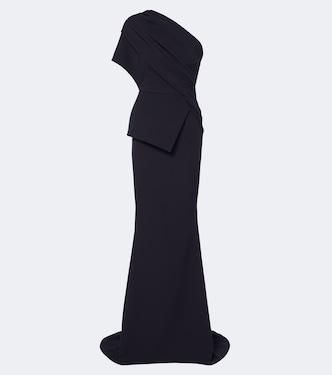 Vestido de fiesta asimétrico Elyna de crepé | Safiyaa