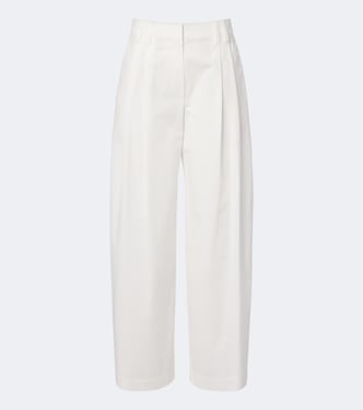 Monili cotton poplin wide-leg pants | Brunello Cucinelli
