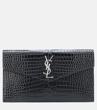 Uptown embossed leather clutch | Saint Laurent