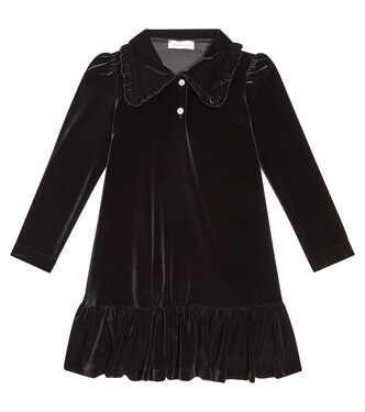 Ruffled velvet dress | Monnalisa