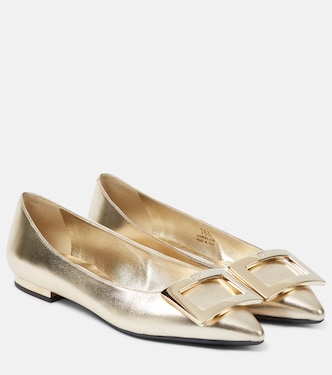 Gommettine metallic leather ballet flats | Roger Vivier