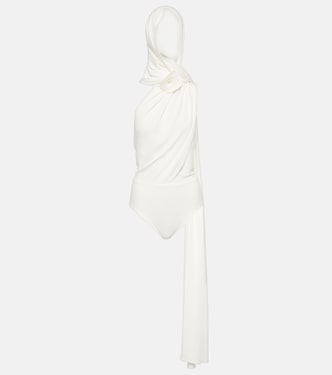 Floral-appliqué hooded bodysuit | Magda Butrym