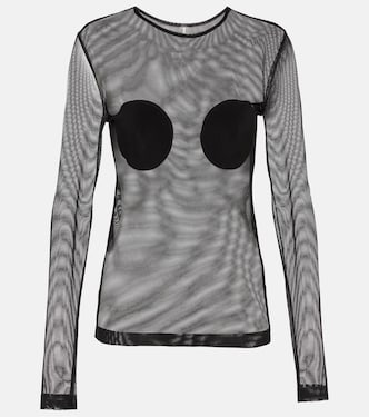 Top de malla translúcido con apliques | Norma Kamali