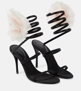 Floral-appliqué satin sandals | Magda Butrym