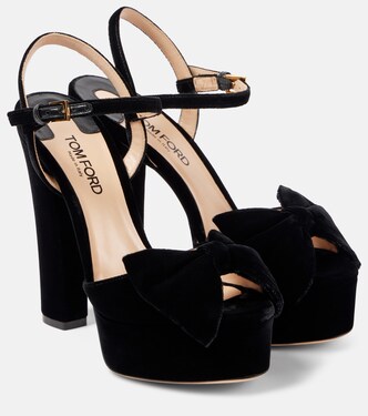 Brigitte 130 velvet platform sandals | Tom Ford
