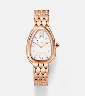 Serpenti Seduttori 33mm rose gold watch with rubellite and quartz  | Bvlgari