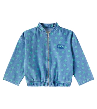 Smiley printed denim bomber jacket | The New Society