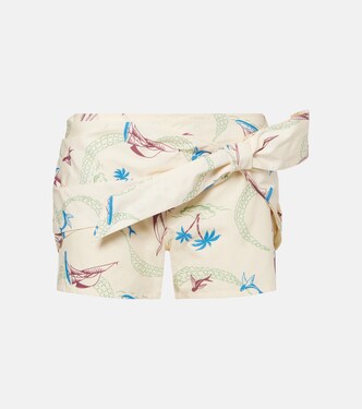 Layered printed cotton shorts | Rabanne
