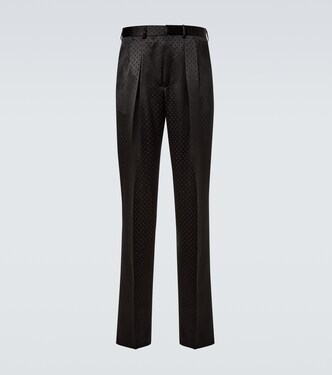 Jacquard polka-dot satin suit pants | Tom Ford