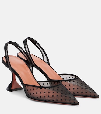 Holli 70 point d'esprit slingback pumps | Amina Muaddi