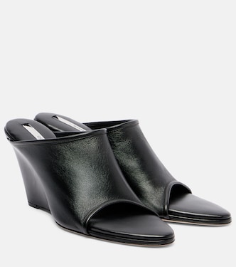 Strap Stretch 75 leather wedge mules | Christen