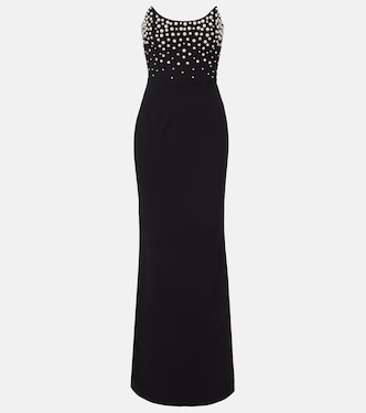 Lynette embellished crêpe bustier gown | Rebecca Vallance