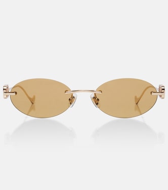 Bejewelled VLogo oval sunglasses | Valentino