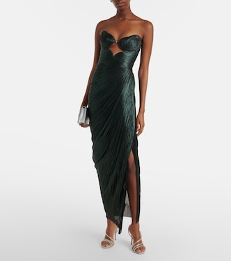 maria lucia hohan green pleated plunge midi dress Maria Lucia Hohan Dress by Maria Lucia Hohan