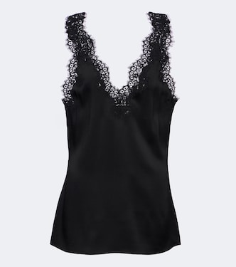 Lace-trimmed satin top | Stella McCartney