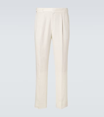 Pleated linen wide-leg pants | Stòffa