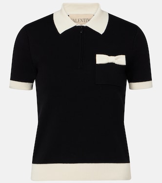 Bow-detail cotton polo shirt | Valentino