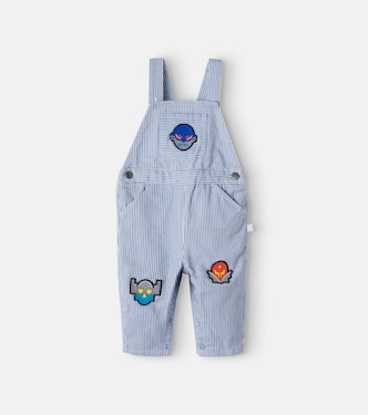 Baby striped patch-appliqué denim overalls | Stella McCartney Kids
