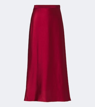 Carina asymmetric satin maxi skirt | Fforme