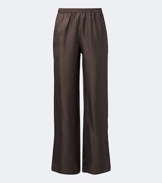 Alera silk twill wide-leg pants | Loulou de Saison