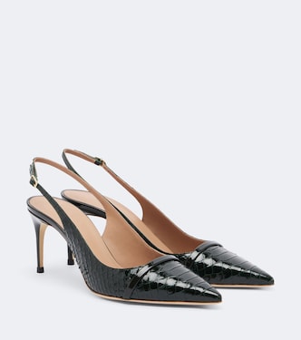 Schiffer patent leather slingback pumps | Malone Souliers