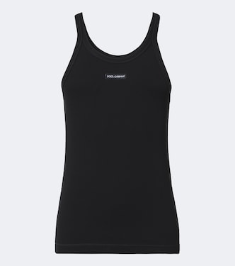 Logo ribbed-knit cotton tank top | Dolce&Gabbana