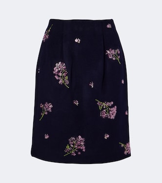 Jupe crayon en laine à ornements | Shushu/Tong