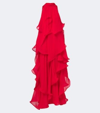 Tiered halterneck creponne gown | Blumarine