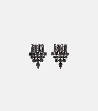 Crystal-embellished clip-on earrings | Saint Laurent