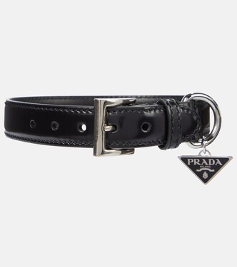 Brushed leather dog collar | Prada