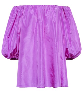 بلوزة من الحرير بأكتاف مكشوفة | Valentino