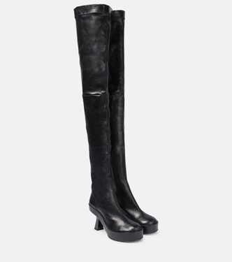 Leather over-the-knee boots | Versace