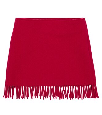 Fringed wool-blend skirt | Il Gufo