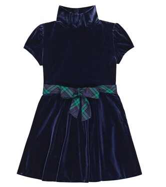 Sash-detail velvet minidress | Polo Ralph Lauren Kids