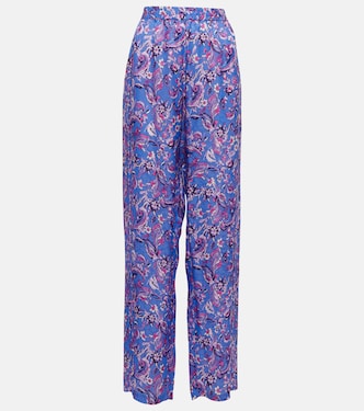 Pantalon Piera imprimé en soie mélangée | Isabel Marant