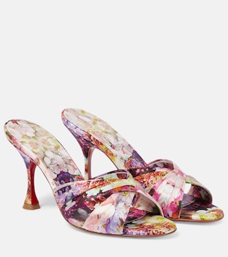 Nicol Is Back floral silk satin sandals | Christian Louboutin