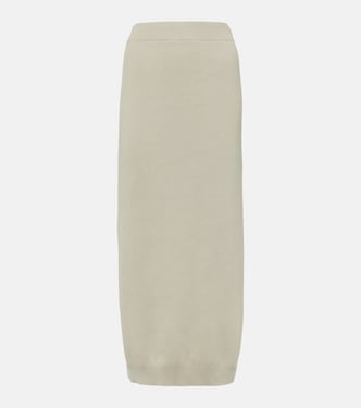 Ribbed-knit cotton midi skirt | Brunello Cucinelli