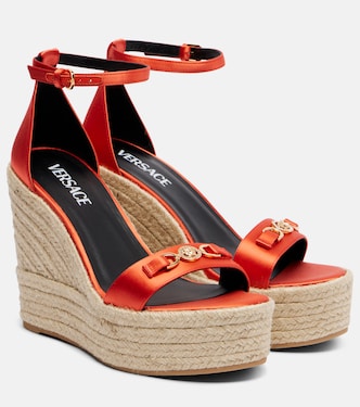 Espadrille-Wedges Medusa '95 aus Satin | Versace