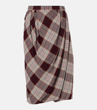Drunken Drape checked midi skirt | Vivienne Westwood