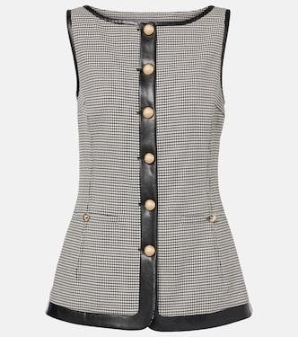 Cressida checked faux leather-trimmed vest | Simkhai